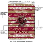 personalized boston college eagles layered florals maroon white quilt blanket best selling