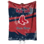 personalized boston red sox brushstroke layers red quilt blanket best selling