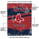 personalized boston red sox brushstroke layers red quilt blanket best selling