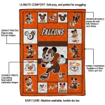 personalized bowling green falcons mickey crimson orange white quilt blanket best selling