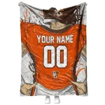 personalized bowling green falcons player sketch orange gray quilt blanket best selling