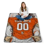 personalized bowling green falcons player sketch orange gray quilt blanket best selling