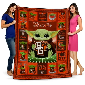 personalized bowling green falcons yody baby pattern orange quilt blanket best selling
