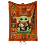 personalized bowling green falcons yody baby pattern orange quilt blanket best selling
