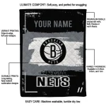 personalized brooklyn nets grunge patch black white quilt blanket best selling
