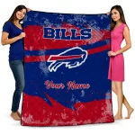 personalized buffalo bills brushstroke layers blue quilt blanket best selling