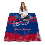 personalized buffalo bills brushstroke layers blue quilt blanket best selling
