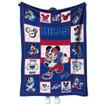 personalized buffalo bills mickey crimson blue white quilt blanket best selling