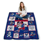 personalized buffalo bills mickey crimson blue white quilt blanket best selling
