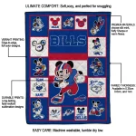 personalized buffalo bills mickey crimson blue white quilt blanket best selling