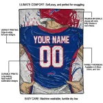 personalized buffalo bills player sketch blue gray quilt blanket best selling