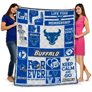 personalized buffalo bulls helmet passion royal blue quilt blanket best selling