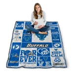 personalized buffalo bulls helmet passion royal blue quilt blanket best selling