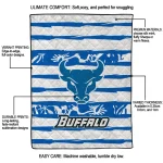 personalized buffalo bulls layered florals royal blue white quilt blanket best selling