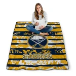 personalized buffalo sabres layered florals navy blue white quilt blanket best selling