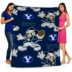 Personalized BYU Cougars Mickey Football Blue Quilt Blanket 1 personalized byu cougars mickey football blue quilt blanket best selling