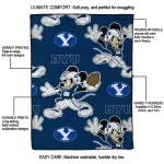 personalized byu cougars mickey football blue quilt blanket best selling