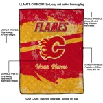 personalized calgary flames brushstroke layers red quilt blanket best selling