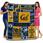 personalized california golden bears helmet passion blue quilt blanket best selling
