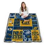 personalized california golden bears helmet passion blue quilt blanket best selling