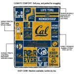 personalized california golden bears helmet passion blue quilt blanket best selling