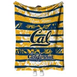 personalized california golden bears layered florals blue white quilt blanket best selling
