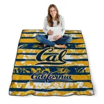 personalized california golden bears layered florals blue white quilt blanket best selling