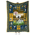 personalized california golden bears snoopy coach blue quilt blanket best selling