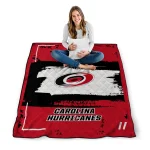 personalized carolina hurricanes grunge patch red white quilt blanket best selling