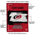 personalized carolina hurricanes grunge patch red white quilt blanket best selling