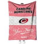 personalized carolina hurricanes pinstripe lines red white quilt blanket best selling