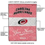 personalized carolina hurricanes pinstripe lines red white quilt blanket best selling