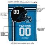 personalized carolina panthers helmet theme blue quilt blanket best selling