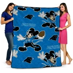 personalized carolina panthers mickey football blue quilt blanket best selling