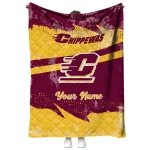 personalized central michigan chippewas brushstroke layers maroon quilt blanket best selling