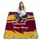 personalized central michigan chippewas brushstroke layers maroon quilt blanket best selling