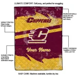 personalized central michigan chippewas brushstroke layers maroon quilt blanket best selling