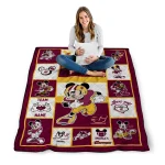 personalized central michigan chippewas mickey crimson maroon white quilt blanket best selling