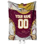 personalized central michigan chippewas player sketch maroon gray quilt blanket best selling