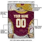 personalized central michigan chippewas player sketch maroon gray quilt blanket best selling