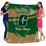 personalized charlotte 49ers brushstroke layers green quilt blanket best selling
