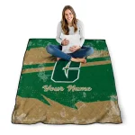 personalized charlotte 49ers brushstroke layers green quilt blanket best selling