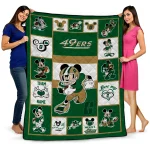 personalized charlotte 49ers mickey crimson green white quilt blanket best selling
