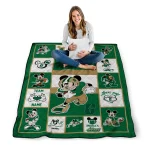 personalized charlotte 49ers mickey crimson green white quilt blanket best selling