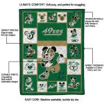 personalized charlotte 49ers mickey crimson green white quilt blanket best selling