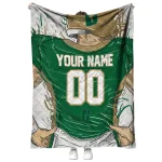 personalized charlotte 49ers player sketch green gray quilt blanket best selling