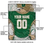 personalized charlotte 49ers player sketch green gray quilt blanket best selling