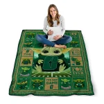 personalized charlotte 49ers yody baby pattern green quilt blanket best selling