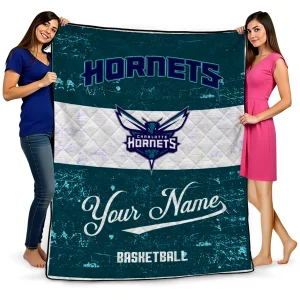 personalized charlotte hornets helmet fan teal white quilt blanket best selling