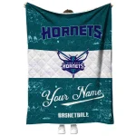 personalized charlotte hornets helmet fan teal white quilt blanket best selling